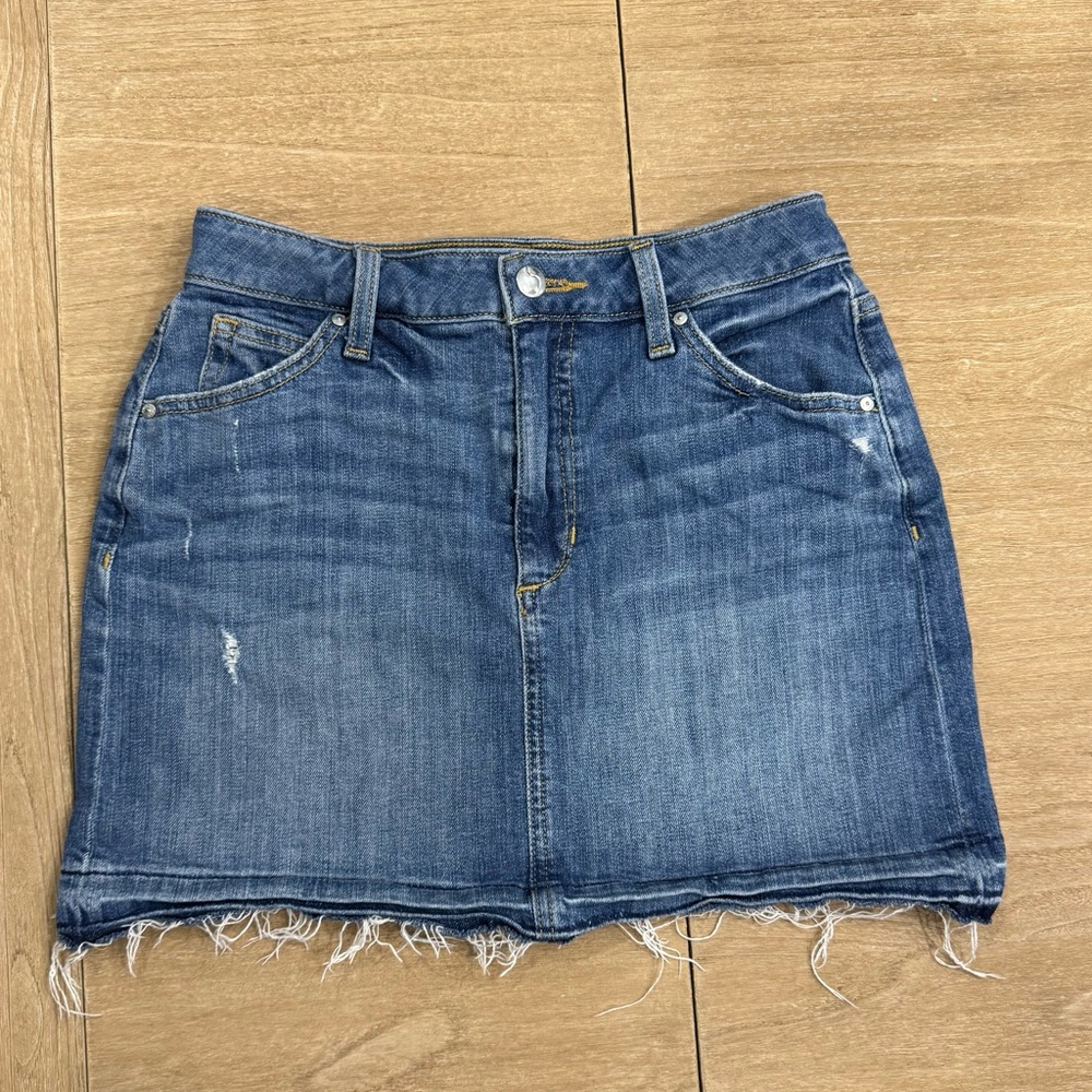 Joe's Jeans Blue Frayed Hem Mini Skirt EUC